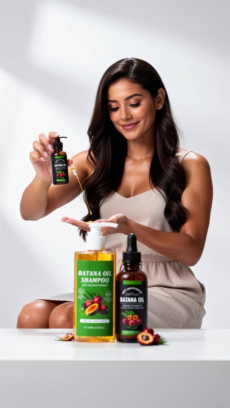 Combo Batana Oil 🌿 Shampoo + Aceite Esencial | Repara, Fortalece y Hace Crecer tu Cabello