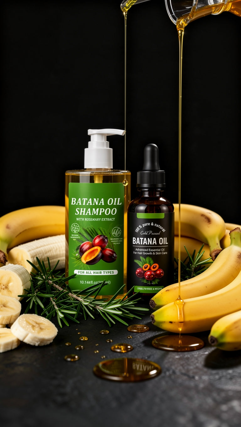 Combo Batana Oil 🌿 Shampoo + Aceite Esencial | Repara, Fortalece y Hace Crecer tu Cabello