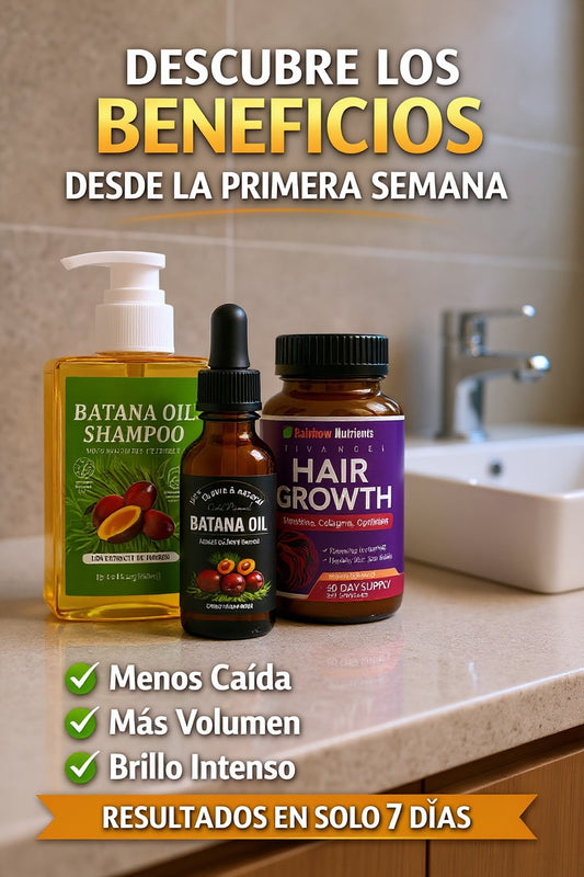 Combo Batana Oil 🌿 Shampoo + Aceite Esencial | Repara, Fortalece y Hace Crecer tu Cabello